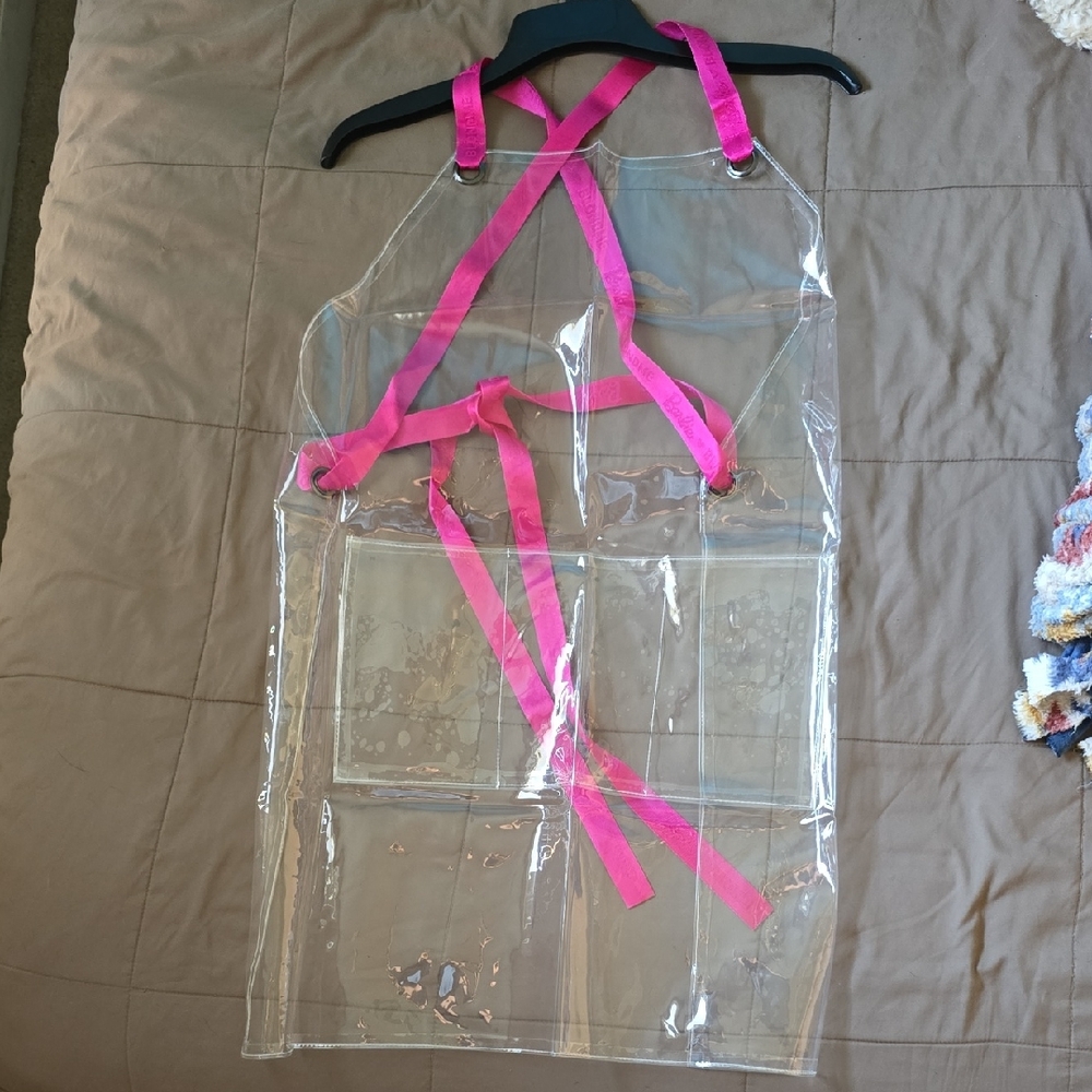 BlondMe Barbie Clear Stylist's Apron with Pink Straps